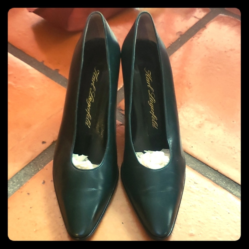 Vintage Dark Green Karl Lagerfeld Pump